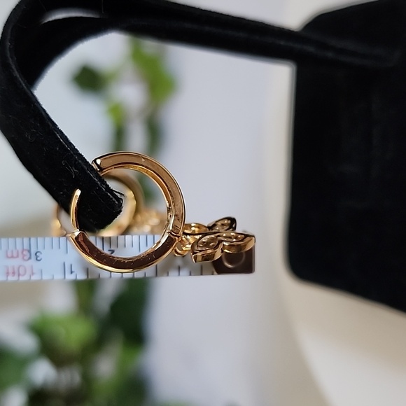 Gold Filled Huggie Hoop Earrings Pave Butterfly Charm - Picture 8 of 8